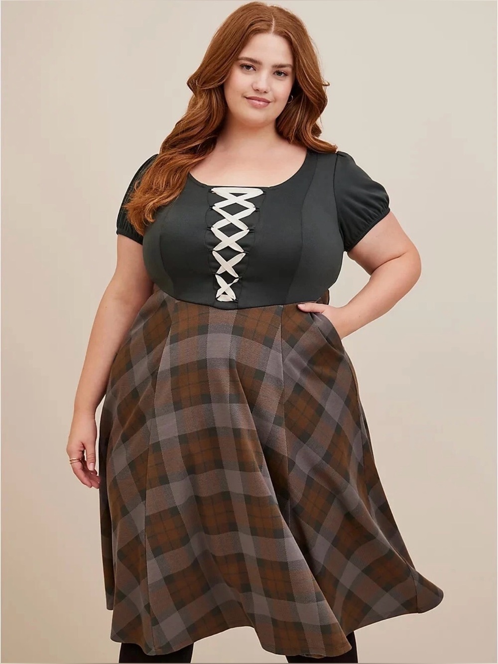Torrid Outlander short sleeve tartan Halloween cosplay Dress size 3X